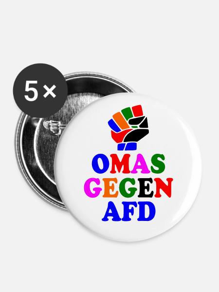 Omas gegen afd - Buttons groß 56 mm (5er Pack) - Weiß