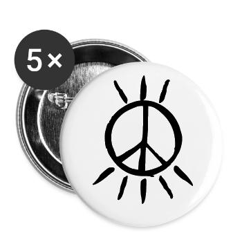 Peace sign peace - Buttons large 2.2''/56 mm (5-pack) - white - Front