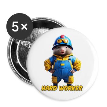 Taupe - Lot de 5 grands badges (56 mm) - blanc - Devant