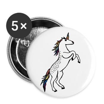Wild Unicorn - Buttons large 2.2''/56 mm (5-pack) - white - Front