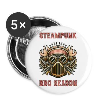 Steampunk BBQ Saison 2 - Lot de 5 grands badges (56 mm) - blanc - Devant