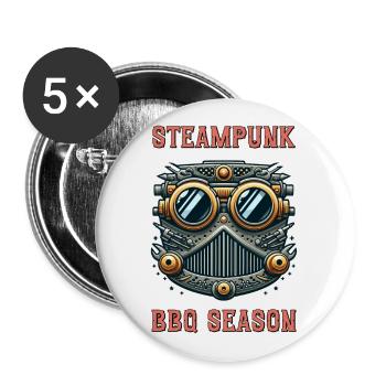 Steampunk BBQ Saison 4 - Lot de 5 grands badges (56 mm) - blanc - Devant