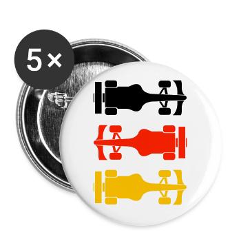 Formula Deutschland Formel Racing - Buttons groß 56 mm (5er Pack) - Weiß - Vorne