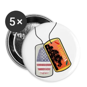 Erkennungsmarke FLORIDA USA Strand Lifestyle - Buttons groß 56 mm (5er Pack) - Weiß - Vorne