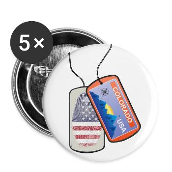 Erkennungsmarke Colorado USA Berge Spring - Buttons groß 56 mm (5er Pack) - Weiß - Vorne