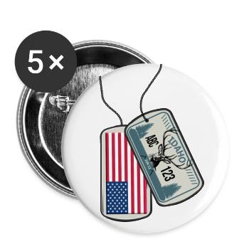 Erkennungsmarke IDAHO USA Flagge - Buttons groß 56 mm (5er Pack) - Weiß - Vorne