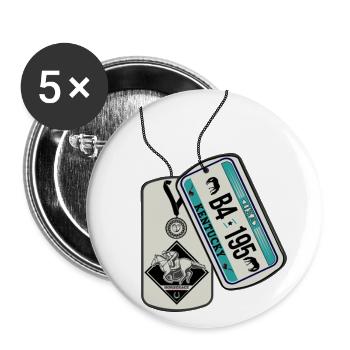 Plaque d’identité KENTUCKY USA courses hippiques - Lot de 5 grands badges (56 mm) - blanc - Devant