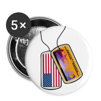 Dog tag SOUTH DAKOTA Flag USA - Buttons large 2.2''/56 mm (5-pack) - white - Front