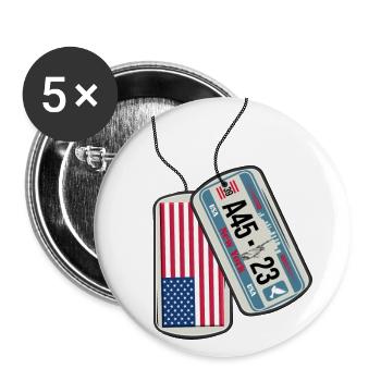 Dog tag NEW YORK flag BIG APPLE - Buttons large 2.2''/56 mm (5-pack) - white - Front