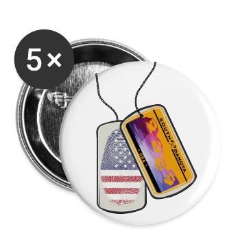 Dog tag SOUTH DAKOTA Fingerprint USA - Buttons large 2.2''/56 mm (5-pack) - white - Front