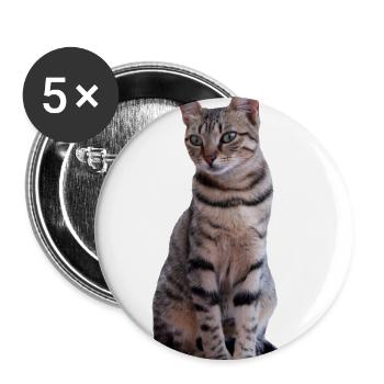 chat chats chaton doux cadeau de Noël - Lot de 5 grands badges (56 mm) - blanc - Devant