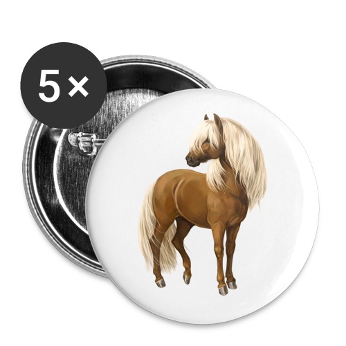 Pony Hengst - Buttons groß 56 mm (5er Pack)