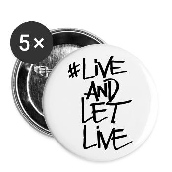 Vivre et laisser vivre - Lot de 5 grands badges (56 mm) - blanc - Devant