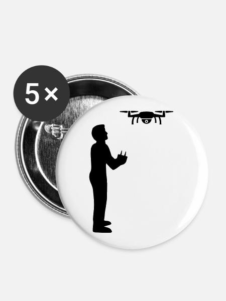 Drohne - Buttons groß 56 mm (5er Pack) - Weiß