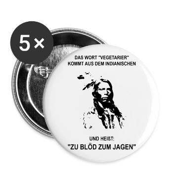 Das Wort Vegetarier Kommt Aus Dem Indianischen - Buttons groß 56 mm (5er Pack) - Weiß - Vorne