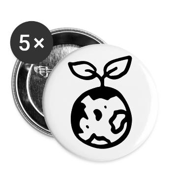 Planet Pflanze / plant - earth - grün - Buttons groß 56 mm (5er Pack) - Weiß - Vorne
