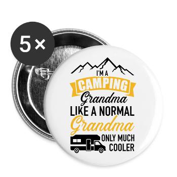Wohnmobil - Buttons groß 56 mm (5er Pack) - Weiß - Vorne