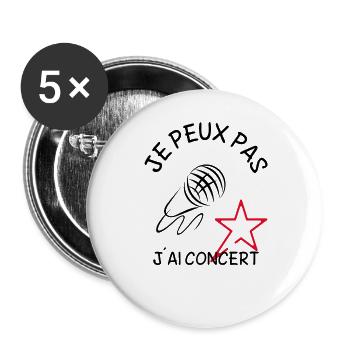 je peux pas j ai concert - Lot de 5 grands badges (56 mm) - blanc - Devant