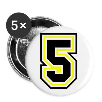 5 Number symbol - Buttons large 2.2''/56 mm (5-pack) - white - Front