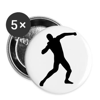 Kugelstoßen - Buttons groß 56 mm (5er Pack) - Weiß - Vorne