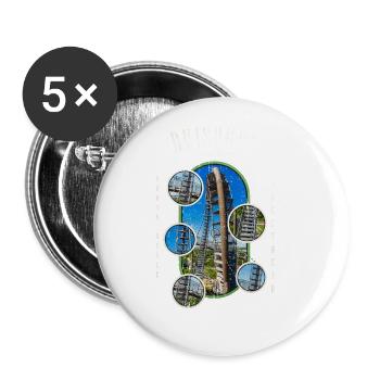 Duisburg Deutschland Stadt Skyline Heimat Liebe - Buttons groß 56 mm (5er Pack) - Weiß - Vorne