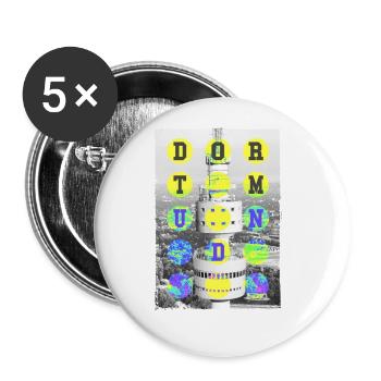 Dortmund Deutschland Stadt Skyline Heimat Liebe - Buttons groß 56 mm (5er Pack) - Weiß - Vorne