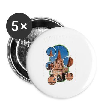 Ingolstadt Deutschland Stadt Skyline Heimat Liebe - Buttons groß 56 mm (5er Pack) - Weiß - Vorne