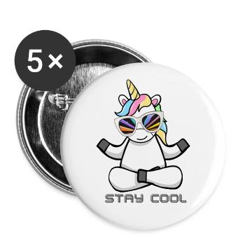 STAY COOL 3 - Buttons groß 56 mm (5er Pack) - Weiß - Vorne