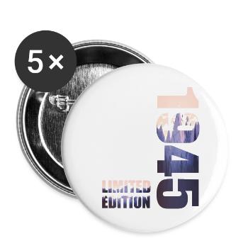 1945. Limited Edition T-Shirt Birthday Idea - Buttons large 2.2''/56 mm (5-pack) - white - Front