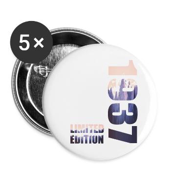 1937. Limited Edition T-Shirt Birthday Idea - Buttons large 2.2''/56 mm (5-pack) - white - Front