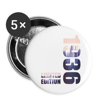 1936. Idée d’anniversaire de t-shirt en édition limitée - Lot de 5 grands badges (56 mm) - blanc - Devant