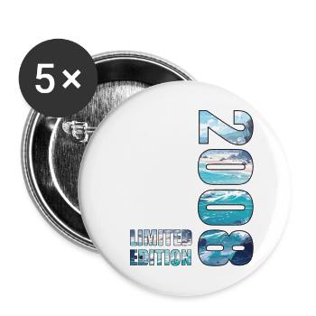 2008 Limited Edition T-Shirt Birthday Idea - Buttons large 2.2''/56 mm (5-pack) - white - Front