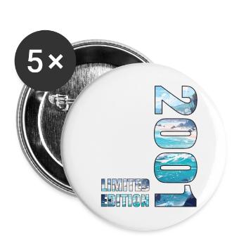 2001 Limited Edition T-Shirt Birthday Idea - Buttons large 2.2''/56 mm (5-pack) - white - Front
