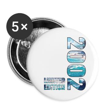 2002 Limited Edition T-Shirt Birthday Idea - Buttons large 2.2''/56 mm (5-pack) - white - Front