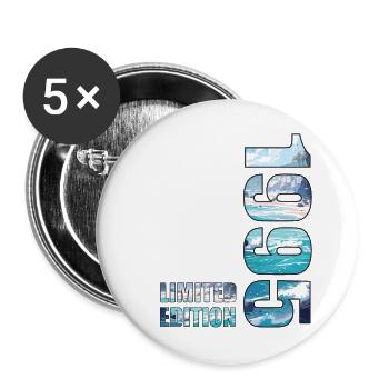 1995 Limited Edition T-Shirt Birthday Idea - Buttons large 2.2''/56 mm (5-pack) - white - Front