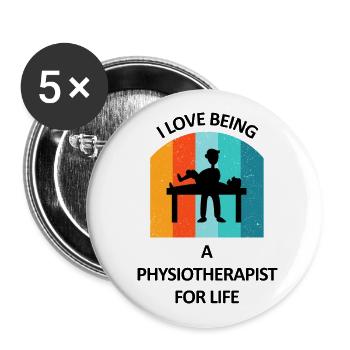Physiotherapist Humorous Gift Saying Funny - Buttons large 2.2''/56 mm (5-pack) - white - Front