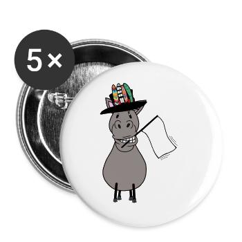 Hippie Horse Peace White Flag Peace Sign - Buttons large 2.2''/56 mm (5-pack) - white - Front