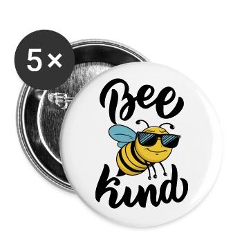 Funny Bee Saying Bee Child - Buttons large 2.2''/56 mm (5-pack) - white - Front