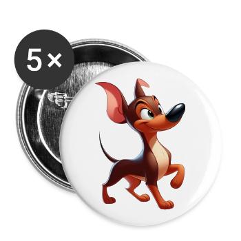 pinscher 4 - Lot de 5 grands badges (56 mm) - blanc - Devant