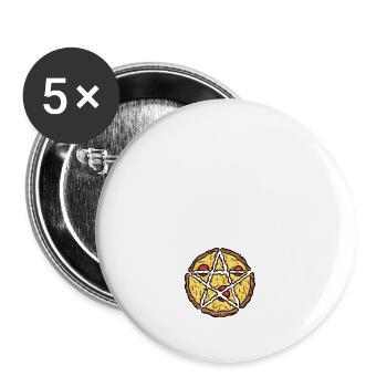 Goth Pizza And Darkness - Buttons large 2.2''/56 mm (5-pack) - white - Front