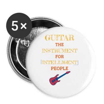 Instrument de guitare pour le cidre intelligent - Lot de 5 grands badges (56 mm) - blanc - Devant