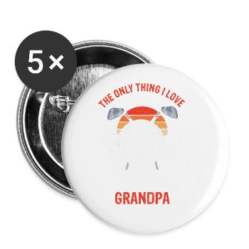 Thing I Love More Than Golf Is Being A GRANDPA - Buttons large 2.2''/56 mm (5-pack) - white - Front