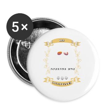 Pferd Pony reiten Stall Volti - Buttons groß 56 mm (5er Pack) - Weiß - Vorne