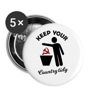 Proverbes capitalistes - Lot de 5 grands badges (56 mm) - blanc - Devant