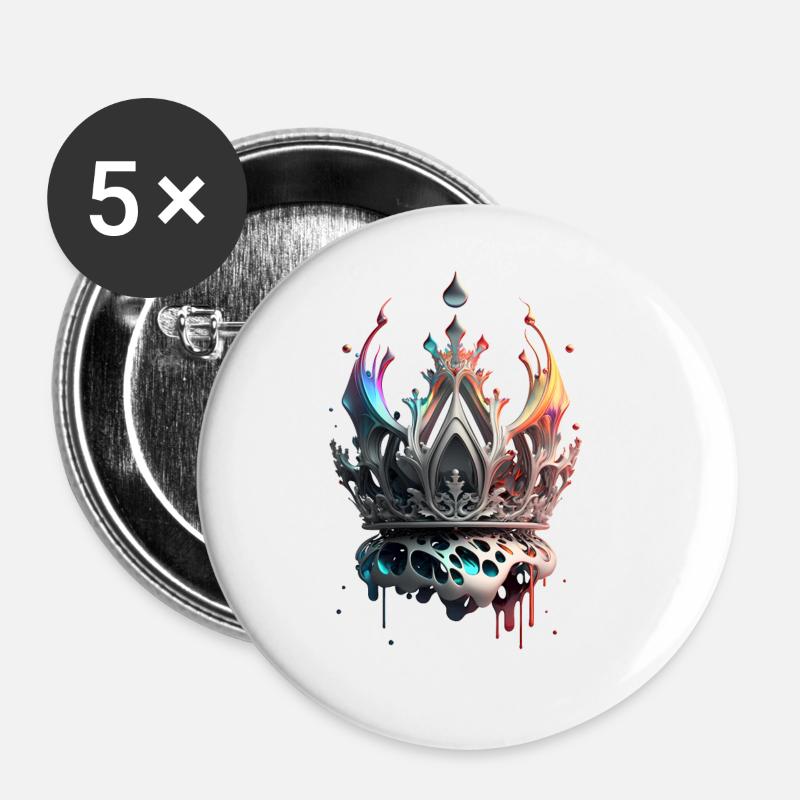 Melting crown - Buttons large 2.2''/56 mm (5-pack) - white