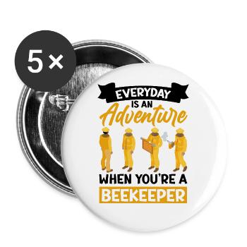Apiculture Cours d’apiculture Association des apiculteurs Apiculteurs - Lot de 5 grands badges (56 mm) - blanc - Devant