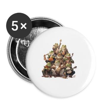 Frosch - Buttons groß 56 mm (5er Pack) - Weiß - Vorne