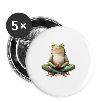 Frosch - Buttons groß 56 mm (5er Pack) - Weiß - Vorne