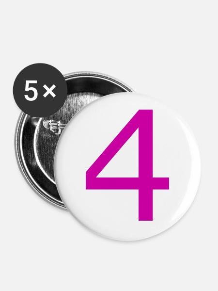 4 - Buttons groß 56 mm (5er Pack) - Weiß