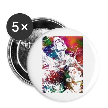 Swimming women #sport - Buttons large 2.2''/56 mm (5-pack) - white - Front